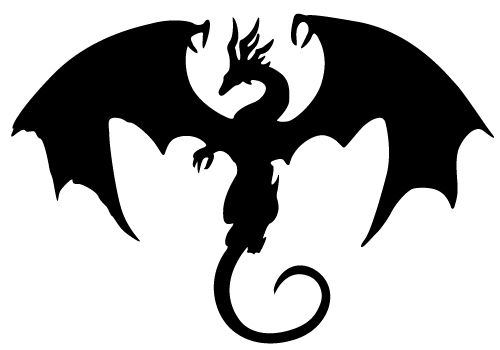 A silhouette of a dragon